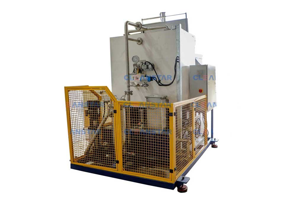 side view of cage rotation ahu filter cleaning machine