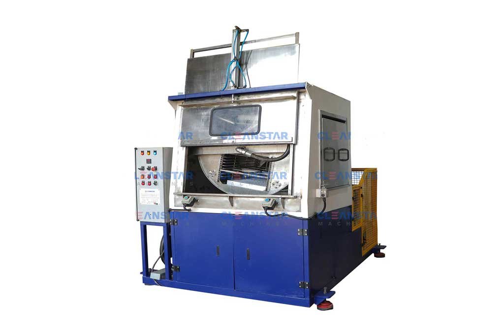 back view of cage rotation ahu filter cleaning machine
