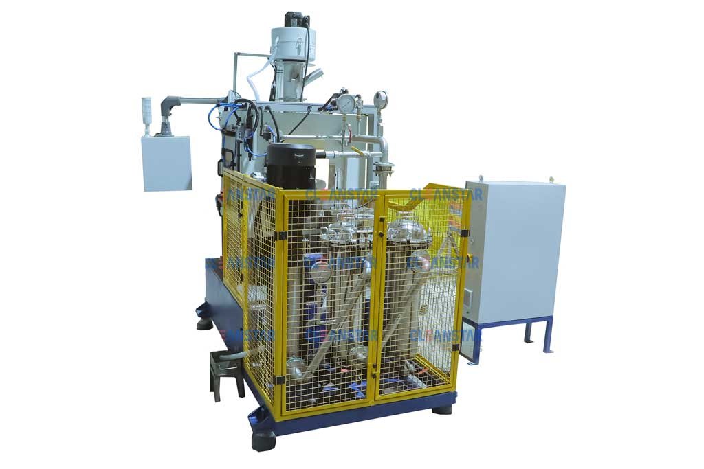 back view of cage rotation industrial parts washing equipment