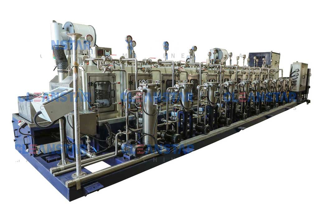 multistage conveyor type component cleaning machine