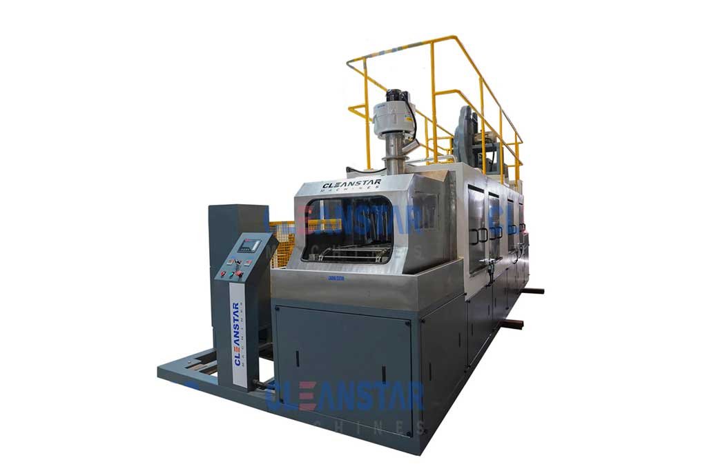 Customizable bin cleaning machine for various bin sizes and materials.