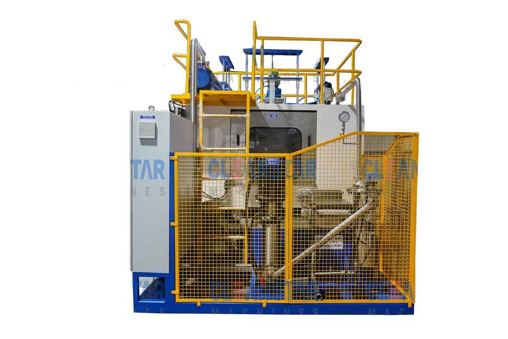 back view of rotary indexing type component cleaning machine