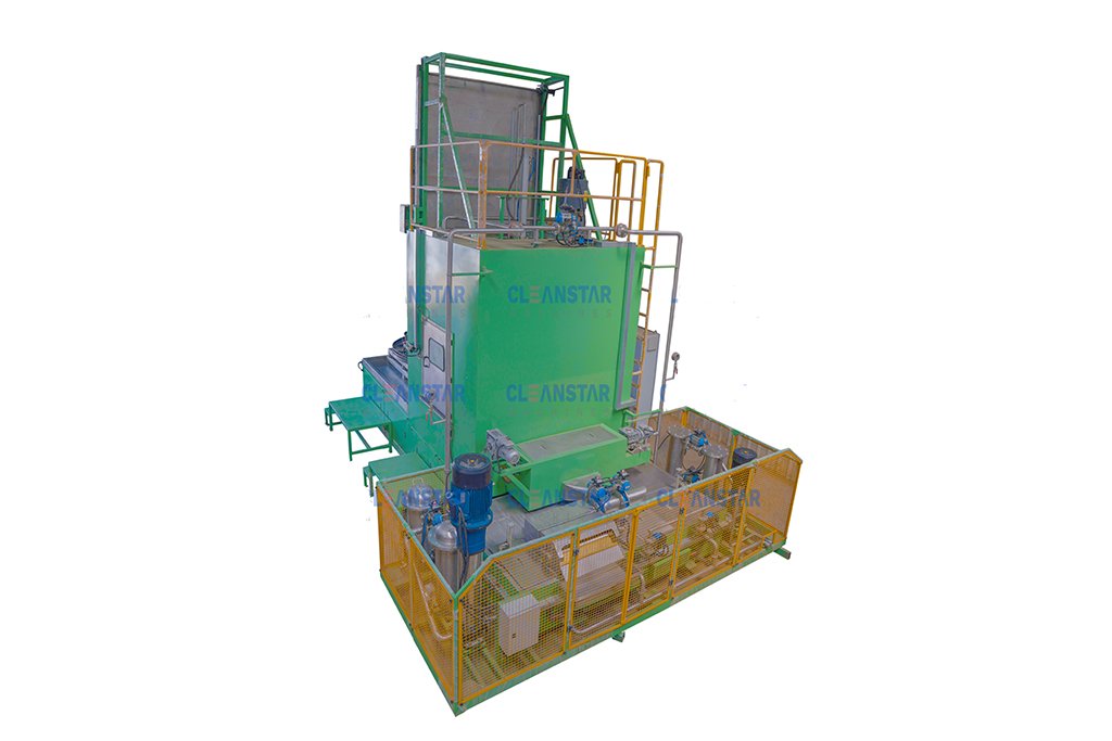 front view of single component cleaning machine