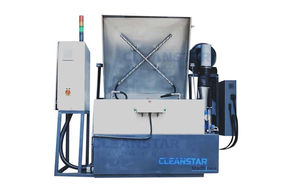 Advanced parts washing equipment for removing grease and grime from metal parts.