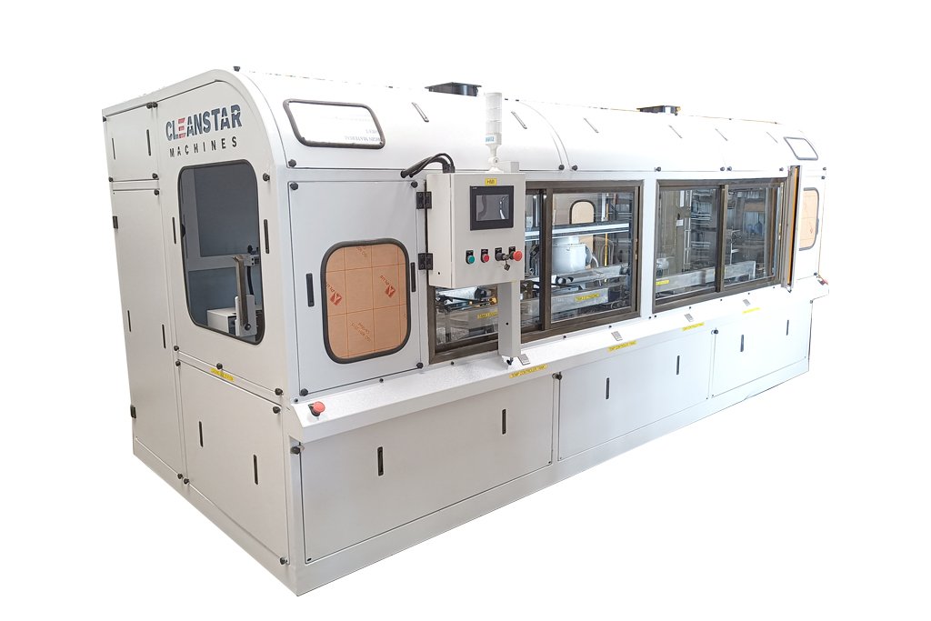 Robust industrial ultrasonic cleaning system for handling tough contaminants.